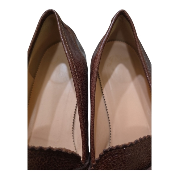 J. Crew Crackled Leather Academy Loafers with Tassels Brown 10 - Picture 6 of 9